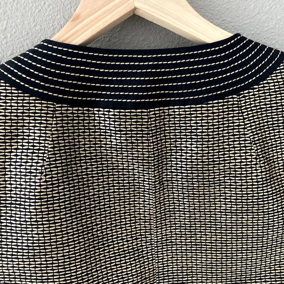 Ellen Tracy Open Front Jacket - Woven Rattan - Black Gold - 6 - Picture 8 of 11